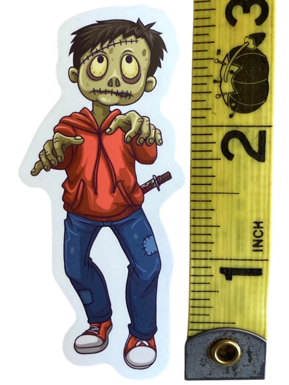 Zombie Kid in Hoodie and Jeans Halloween Sticker